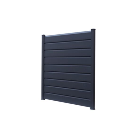 Kit panneau de clôtures persienne PVC  teinté masse anthracite - PVC 0,82x9m - CLEA