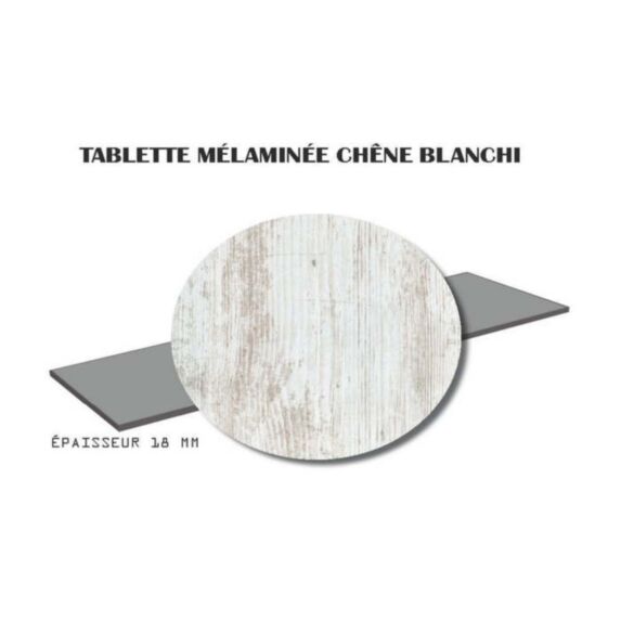Tablette mélaminée Chêne Blanchi 18mm 120x30cm