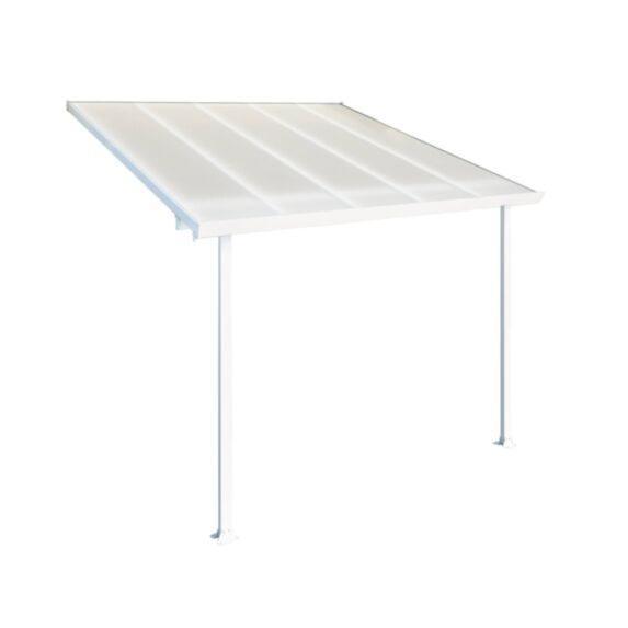 Pergola adossée alu toit polycarbonate 3x3m - COUV'TERRASSE