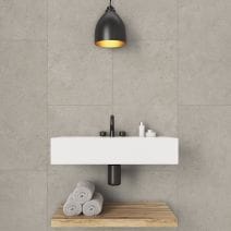 avant / apresla nouvelle salle de bain ! meuble anthracite Mr Bricolage  Reze, carrelage et faience blanc et gris beton Gedimat Les…