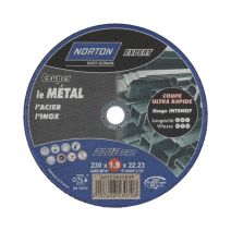 Disque métal pour meuleuse NORTON, Diam.230 x Ep.2.5 mm
