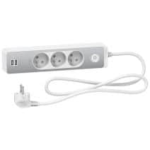 Multiprise 8 prises 16a 2P+T parafoudre USB +p tv & tél blanc - OTIO -  Mr.Bricolage
