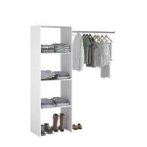 Kit dressing 2 colonnes avec bloc tiroirs Mobil blanc H. 199,4 x l. 200 x  P. 40,4 cm