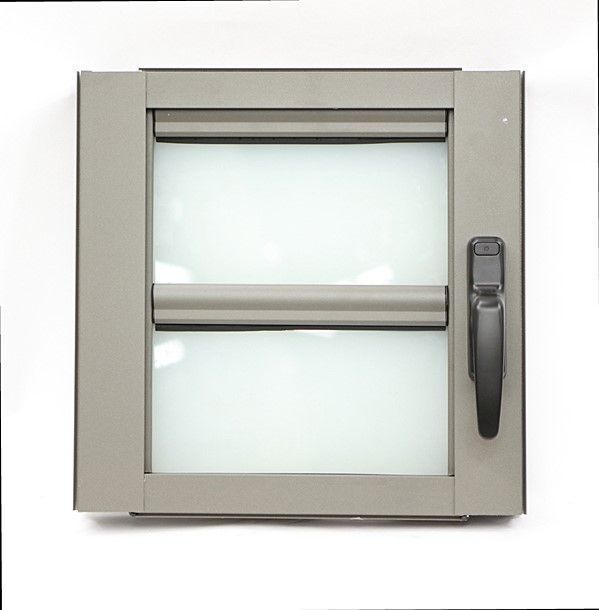 Fenêtre à jalousie aluminium L.400 x H.400 mm. Coloris gris désert. -  Mr.Bricolage