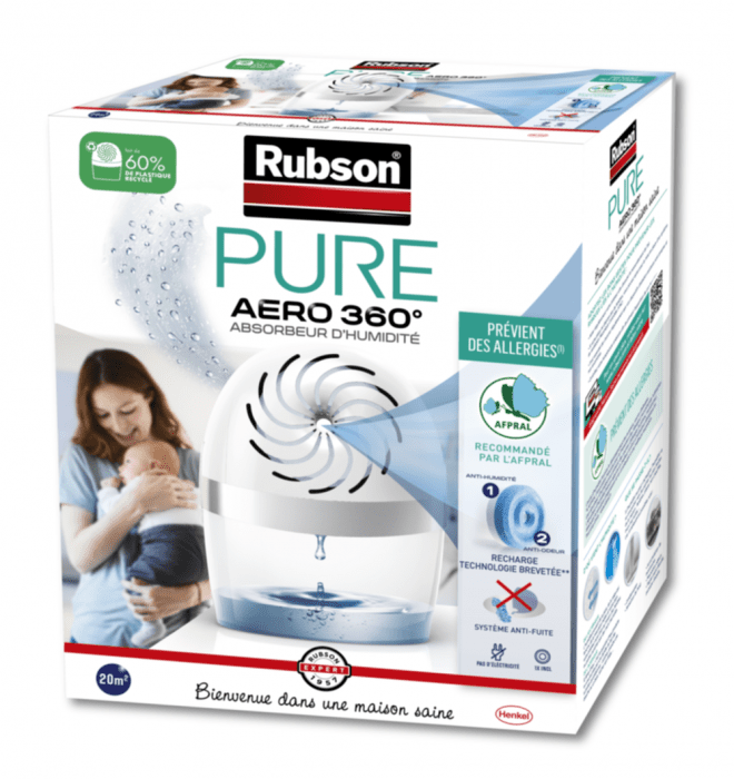Rubson Aero 360° Absorbeur d'Humidité 20 m² + 2 recharges, rubson aero 360  absorbeur d'humidité 