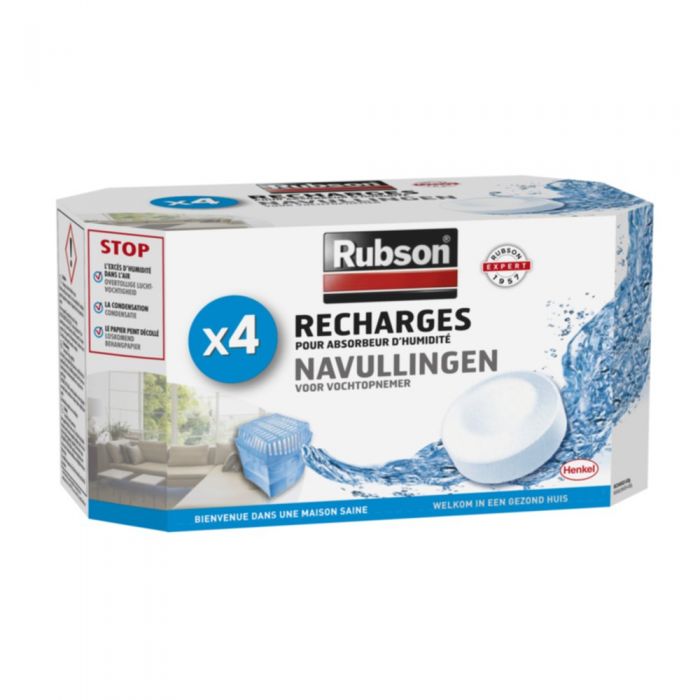 Recharges absorbeur d'humidité 3 + 1 gratuit RUBSON - Mr.Bricolage