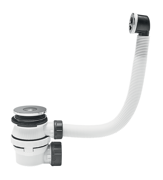 Siphon universel pour lavabo et vasque - tuyau d'évacuation, tube plongeur  de 10 cm