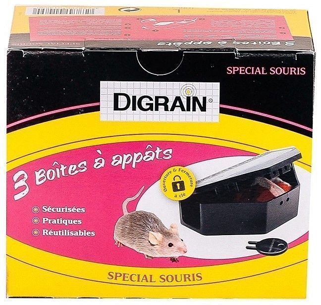 Boîtes appât à souris x3 - DIGRAIN - Mr.Bricolage