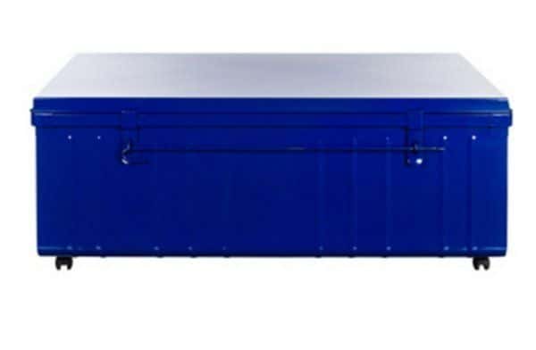 Malle de rangement en métal bleu (130 litres)