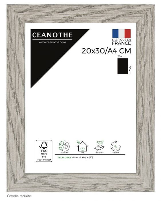 Ceanothe Cadre Photo Noir et Bois 20x30 cm/A4 - Cadre pour Photo