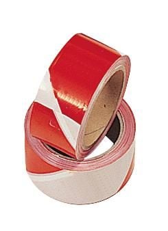 Ruban rouge et blanc 5cmx100m - MOB - Mr.Bricolage