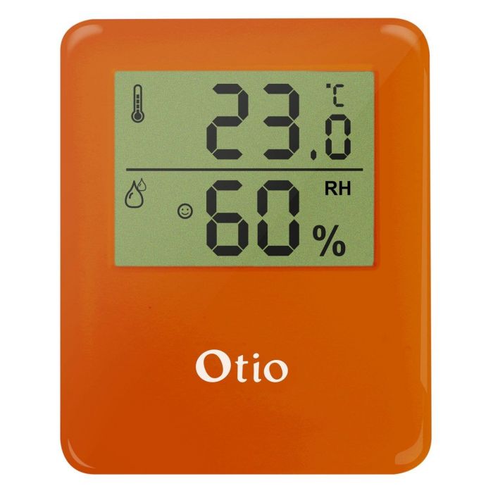 Thermomètre hygromètre intérieur magnétique orange - OTIO - Mr