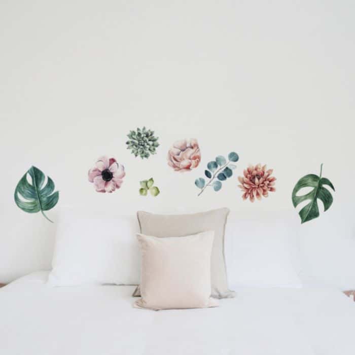 Sticker fleurs sauvages stylisées 68x48cm - Mr.Bricolage