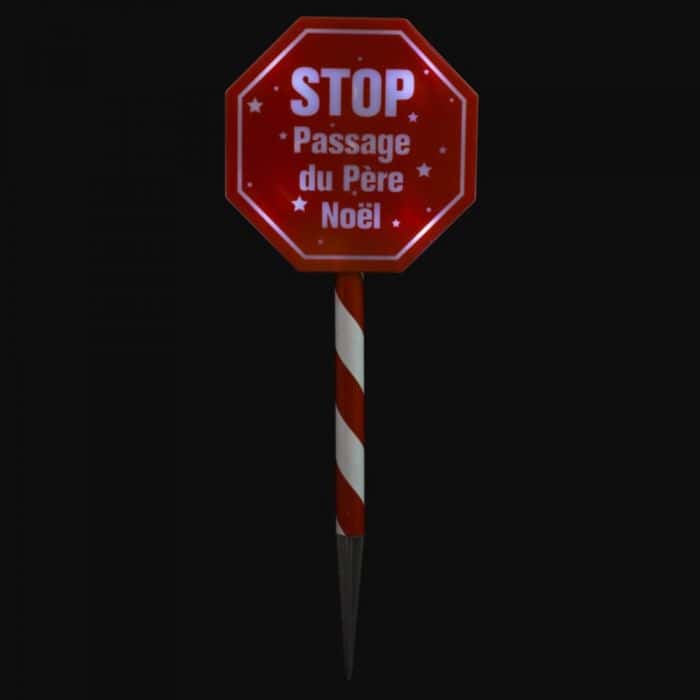 Panneau Stop passage du Père Noël solaire 56 cm - Mr.Bricolage