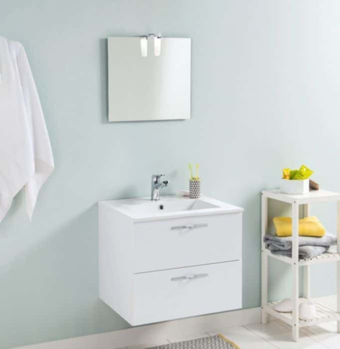 Meuble salle de bain neon 60 cm Blanc - Mr Bricolage : Bricoler, Décorer,  Aménager, Jardiner