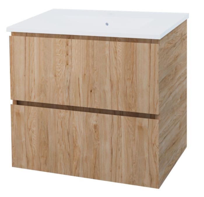 Porte-serviettes bois massif, meuble salle de bain - Cendré