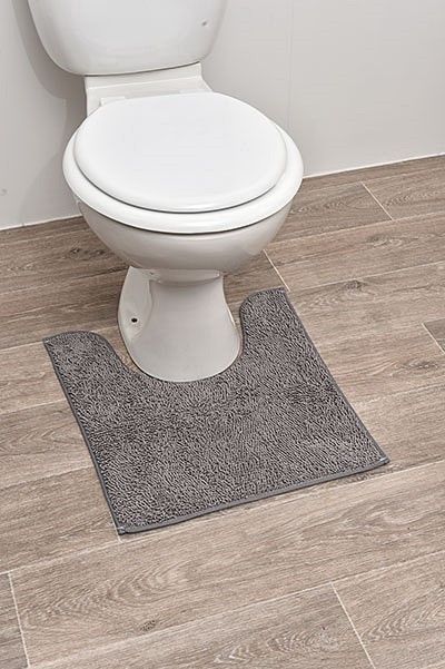 Tapis contour WC polyester 45 x 50 cm blanc - Mr Bricolage