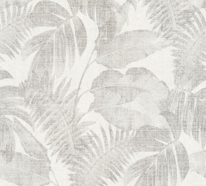 Papier peint expansé sur intissé Stitch palme gris clair