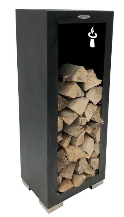 Accessoire rangement barbecue - Range-bûches vertical rouille - Remundi