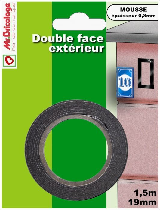 Adhésif moquette double face usage extérieur noir 1,5mx19mm - B RESIST -  Mr.Bricolage