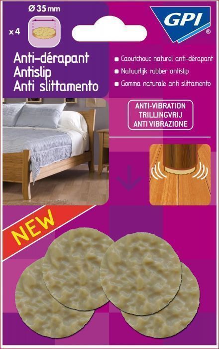 4 Patins Anti-vibration Gris - Mr.Bricolage