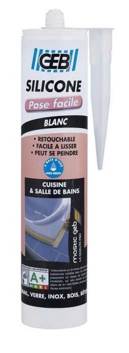 Mastic Silicone Joint Pose Facile Blanc 280ml - GEB - Mr.Bricolage
