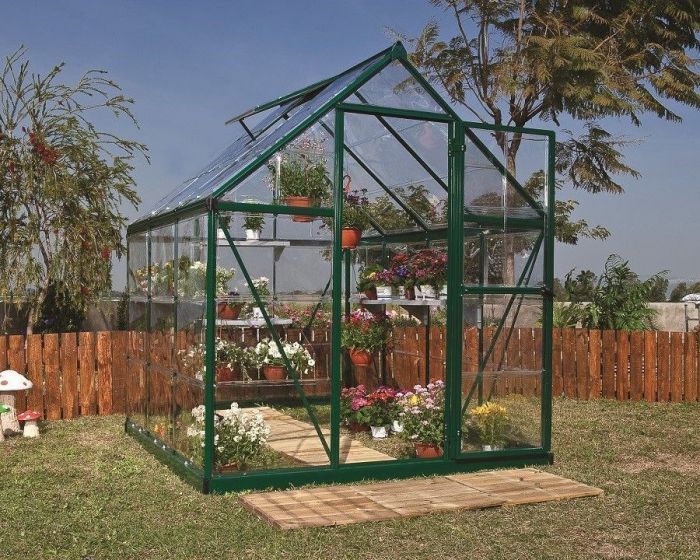 Serre de jardin polycarbonate HARMONY vert 3.4m² - CANOPIA by PALRAM -  Mr.Bricolage