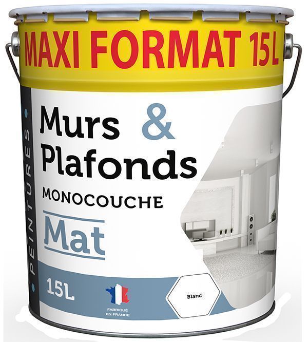 PECTRO Peinture blanche mur et plafond 3,6 L (5,8 KG) - Interieur Exterieur  Enterrés - Acrylique et lessivable - Respirante (3,6 L) : :  Bricolage