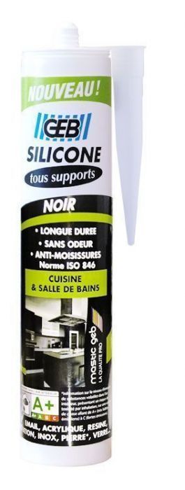 Mastic Silicone Cuisine&Bain Tous Supports Noir 280ml - GEB - Mr