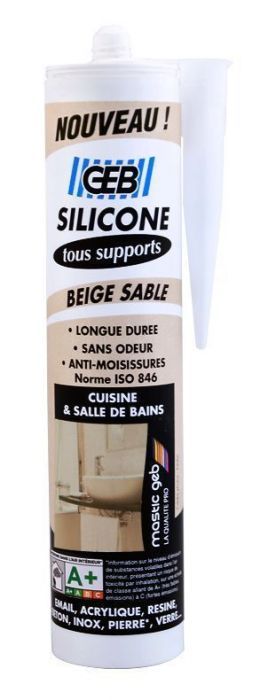 Mastic Silicone Cuisine&Bain Tous Supports Beige Sable 280ml - GEB -  Mr.Bricolage