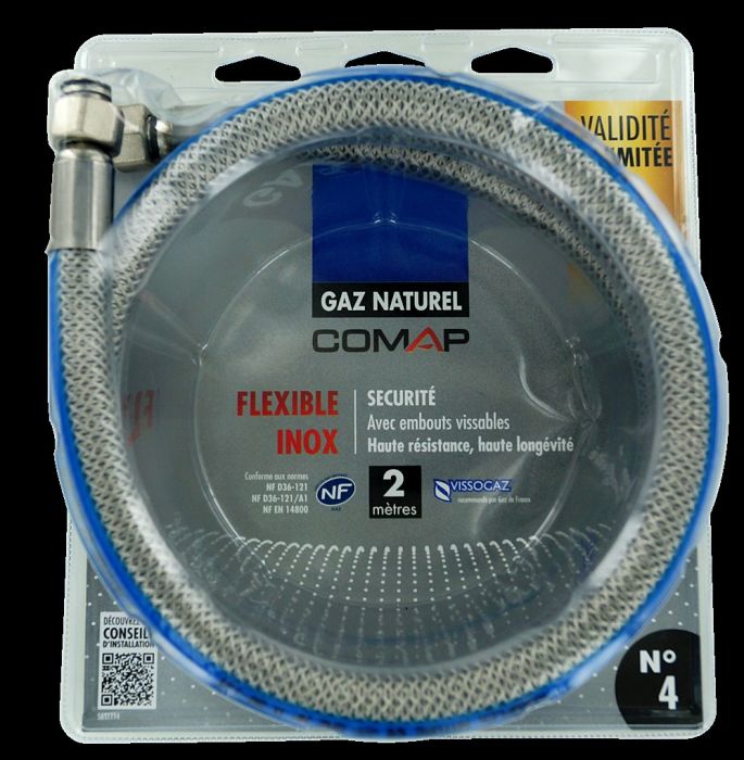 Flexible inox gaz naturel 2m - COMAP - Mr.Bricolage