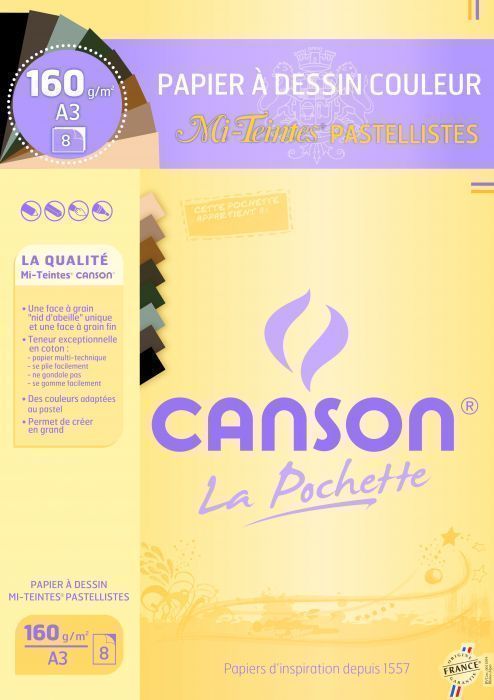 Pochette Mi-Teintes® Canson® pastel 160g 29,7x42cm - Mr.Bricolage