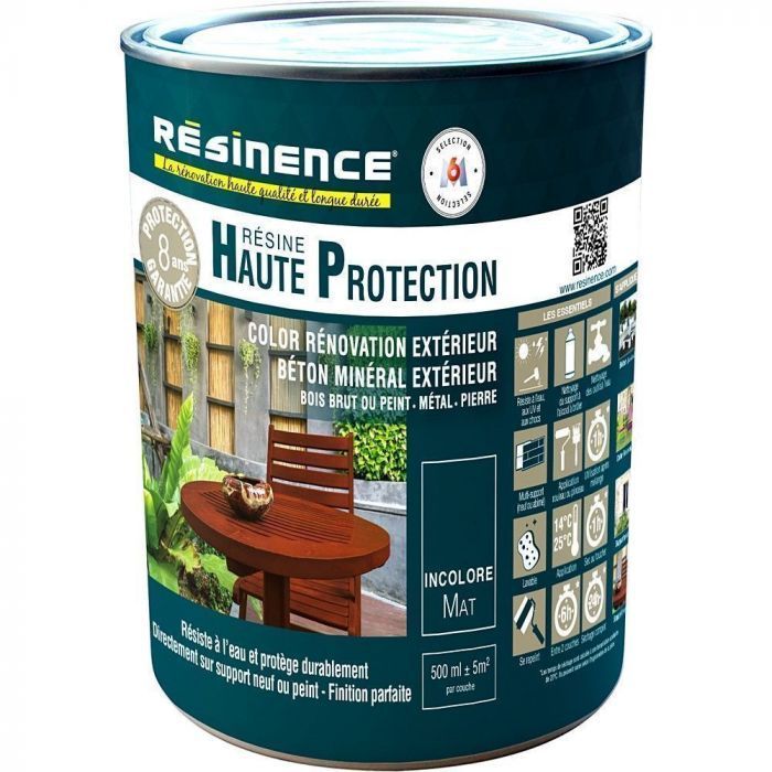 Résine Haute Protection Extérieur Mate 500ml - RESINENCE - Mr