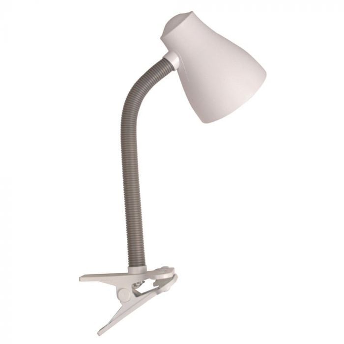 Lampe de bureau Pince Soha E27 25W Blanc - INVENTIV - Mr.Bricolage