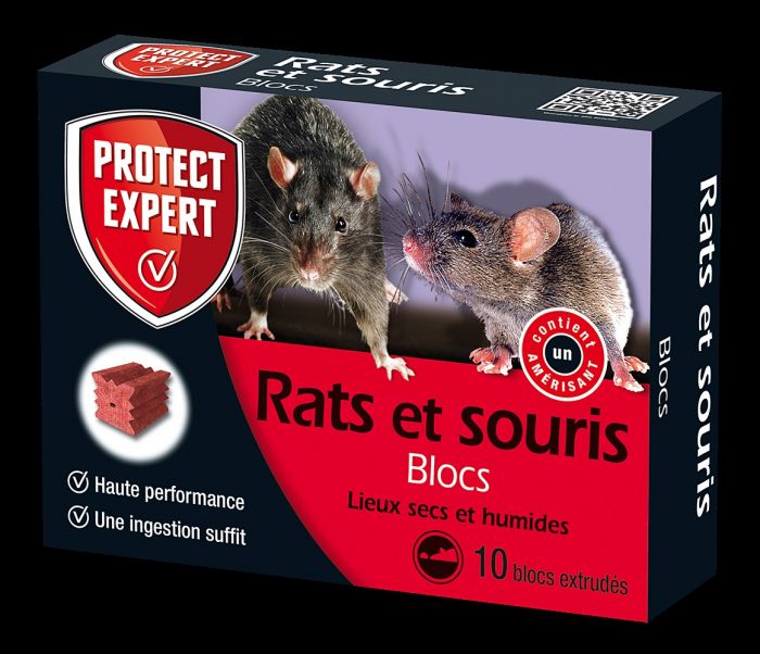 Appât Rats/Souris blocs 10x30gr - PROTECT EXPERT - Mr.Bricolage