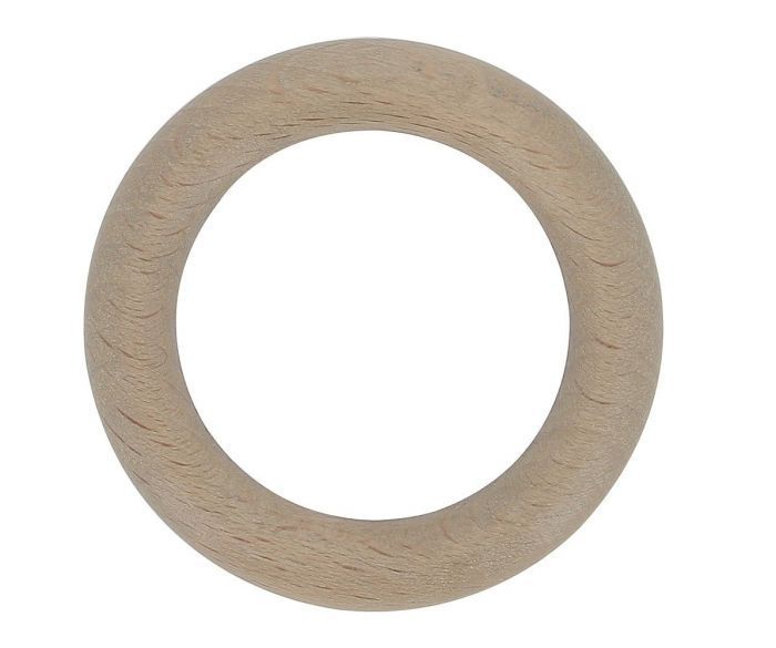 Lot de 10 anneaux en bois 56 mm pour tringle à rideaux Ø28 naturel -  INVENTIV