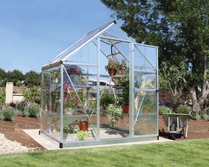 Serre 6 m² avec bacs à plantes intégrés - Structure acier, en kit