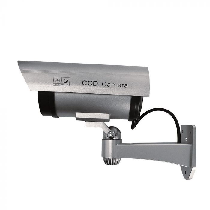 caméra factice extérieure idk secure (gris) - 1 led rouge clignotante nuit  - IDK MULTIMEDIA - Mr.Bricolage