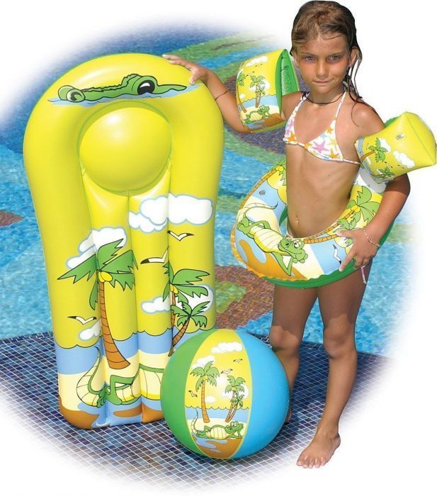 kit de plage enfant (bouée, matelas, ballon, brassards) - Mr.Bricolage