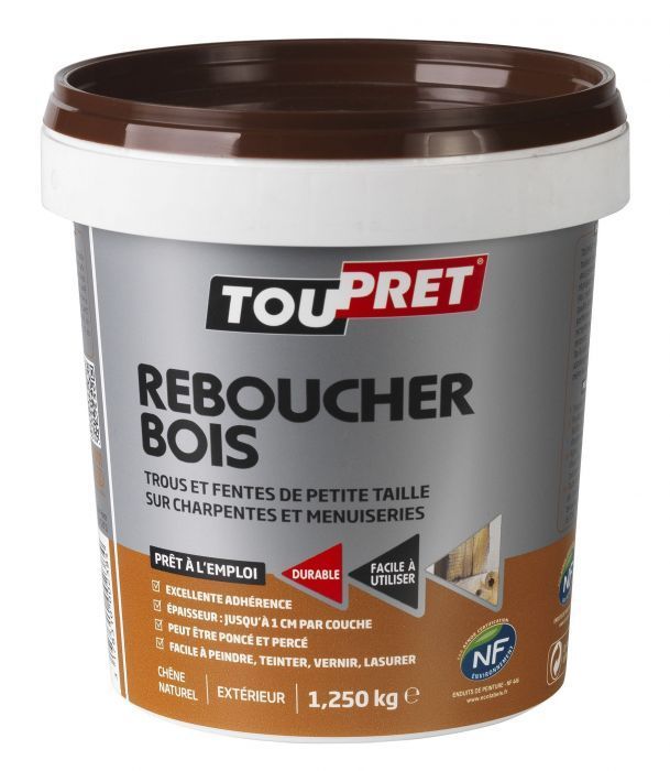 Enduit de rebouchage bois Reboucher en pâte 1,25 KG - TOUPRET - Mr.Bricolage