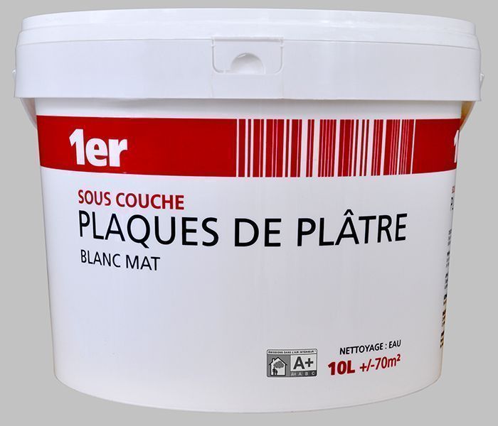 Peinture Sous-couche Plaque de Plâtre 10L Blanc - 1ER - Mr.Bricolage