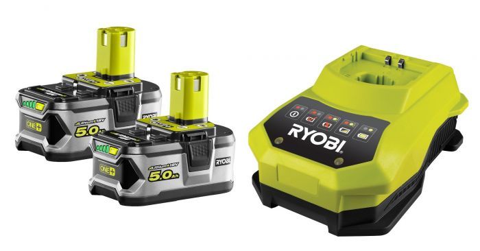 RYOBI - 1 batterie lithium+ 18V - 5,0 Ah et 1 chargeur rapide 2,0