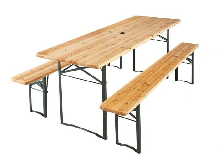 Ensemble table et bancs de jardin Brasseur - Mr.Bricolage