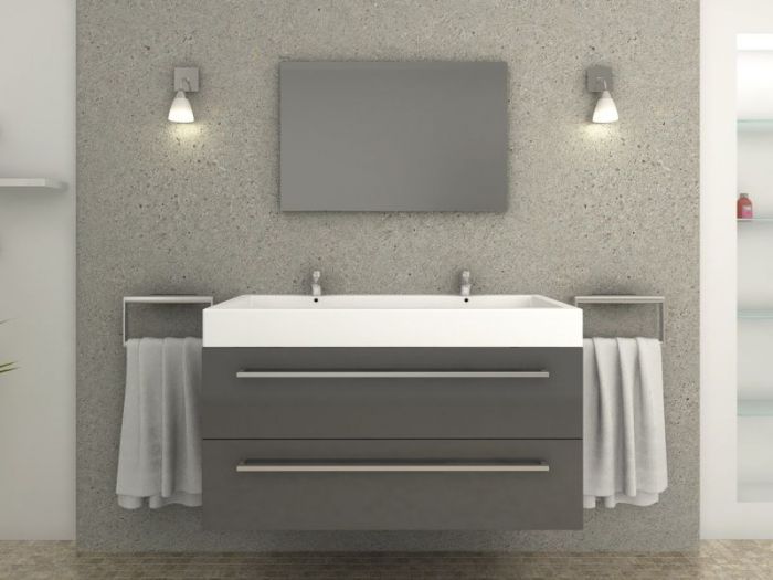 meuble de salle de bain simple vasque double mitigeur - DELORM DESIGN - Mr. Bricolage