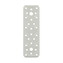 Patte rectangle multitrous 160x50mm acier blanc