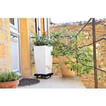 Support roulant plante bois carré 30x30cm anthracite - LOUIS MOULIN