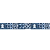 Frise Adhésive Carreaux de Ciment 15x300cm Bleu - PLAGE