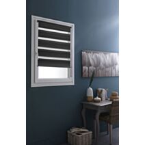 Store enrouleur Jour/Nuit sans perçage gris foncé 55x250cm - INVENTIV