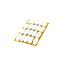 Set de 20 butées anti-bruit 8 x 16 mm blanche - INVENTIV