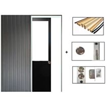 Porte coulissante MDF noir 204x93cm - GD MENUISERIES